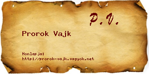Prorok Vajk névjegykártya